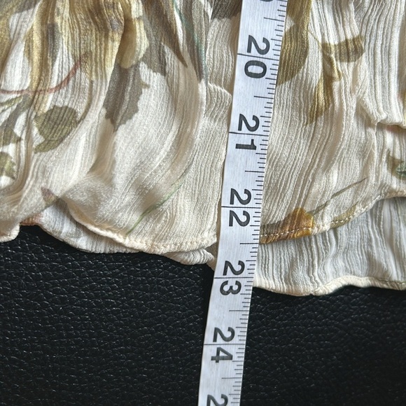 Reiss Alandra Floral Print Blouse Lightweight Top Semi Sheer Crinkle Finish Sz 4 - Picture 14 of 14